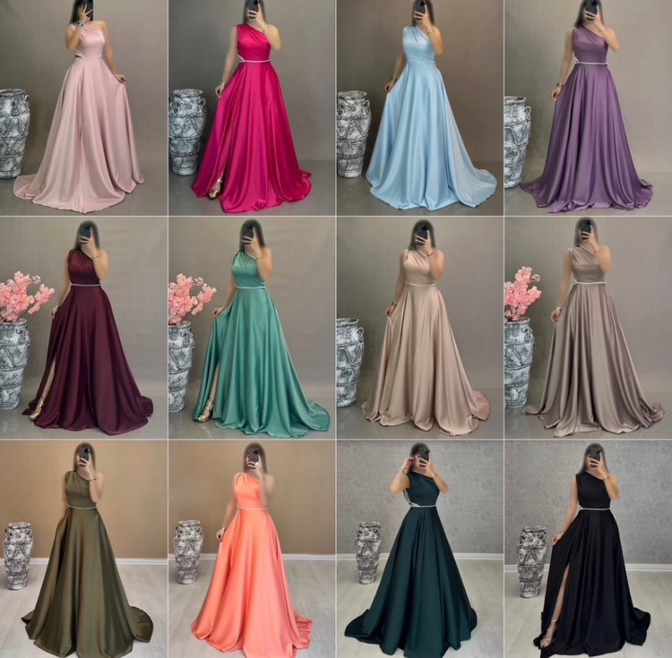 لباس مجلسی زنانه ساتن کد 2976