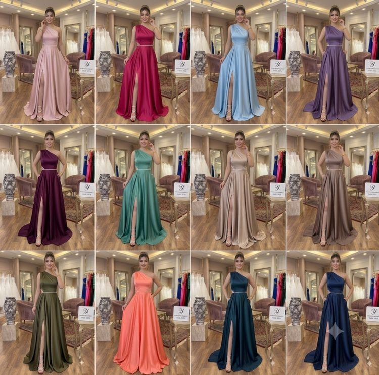 لباس مجلسی زنانه ساتن کد 2976