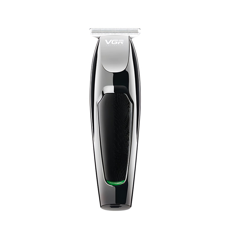 ماشین اصلاح موی صورت وی جی ار مدل V-030 با تیغه استیل ضد زنگ، 5 شانه، امکان شارژ سریع و منبع تغذیه برق و باتری