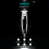 ماشین اصلاح موی صورت وی جی ار مدل V-030 با تیغه استیل ضد زنگ، 5 شانه، امکان شارژ سریع و منبع تغذیه برق و باتری